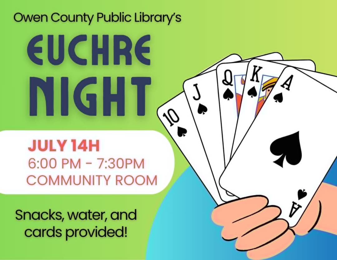 flyer with a hand holding a full house of cards
