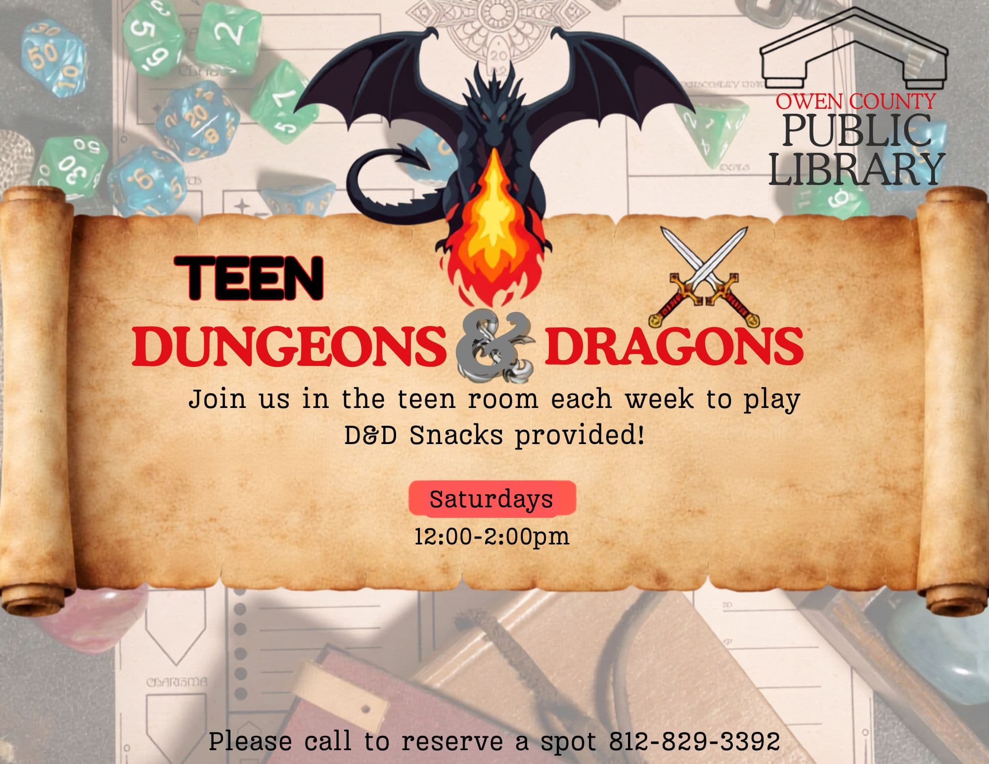 flyer for teen D&D