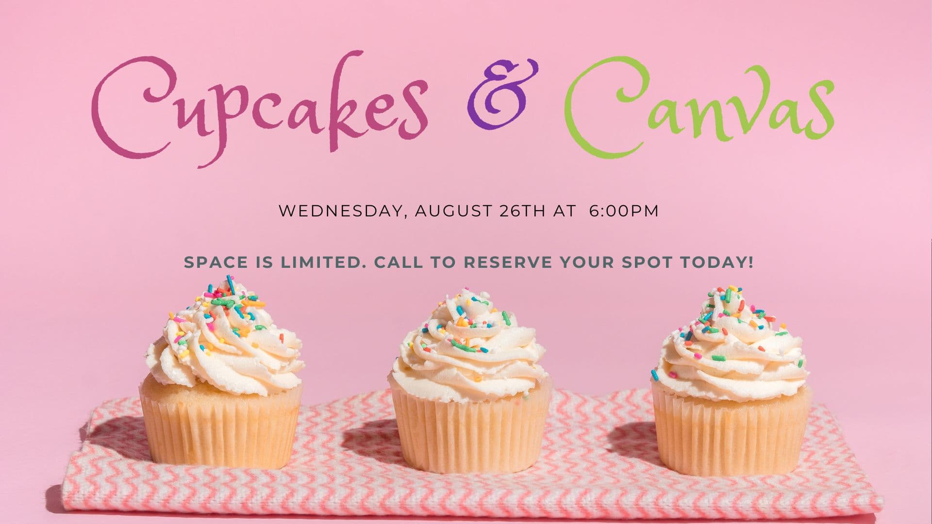 flyer with cupcakes and info about cupcakes and canvas program. 